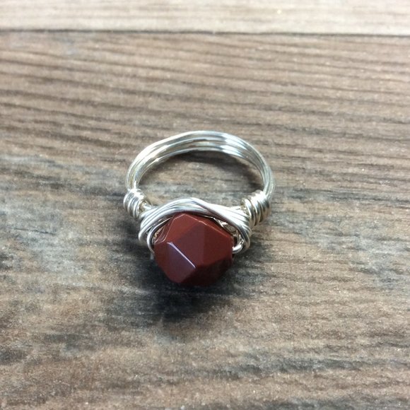 Red Jasper ring - Sterling silver, Red gemstone ring - Picture 4 of 6